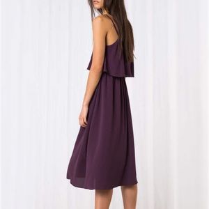 Oak & Fort Midi Dress In Eggplant